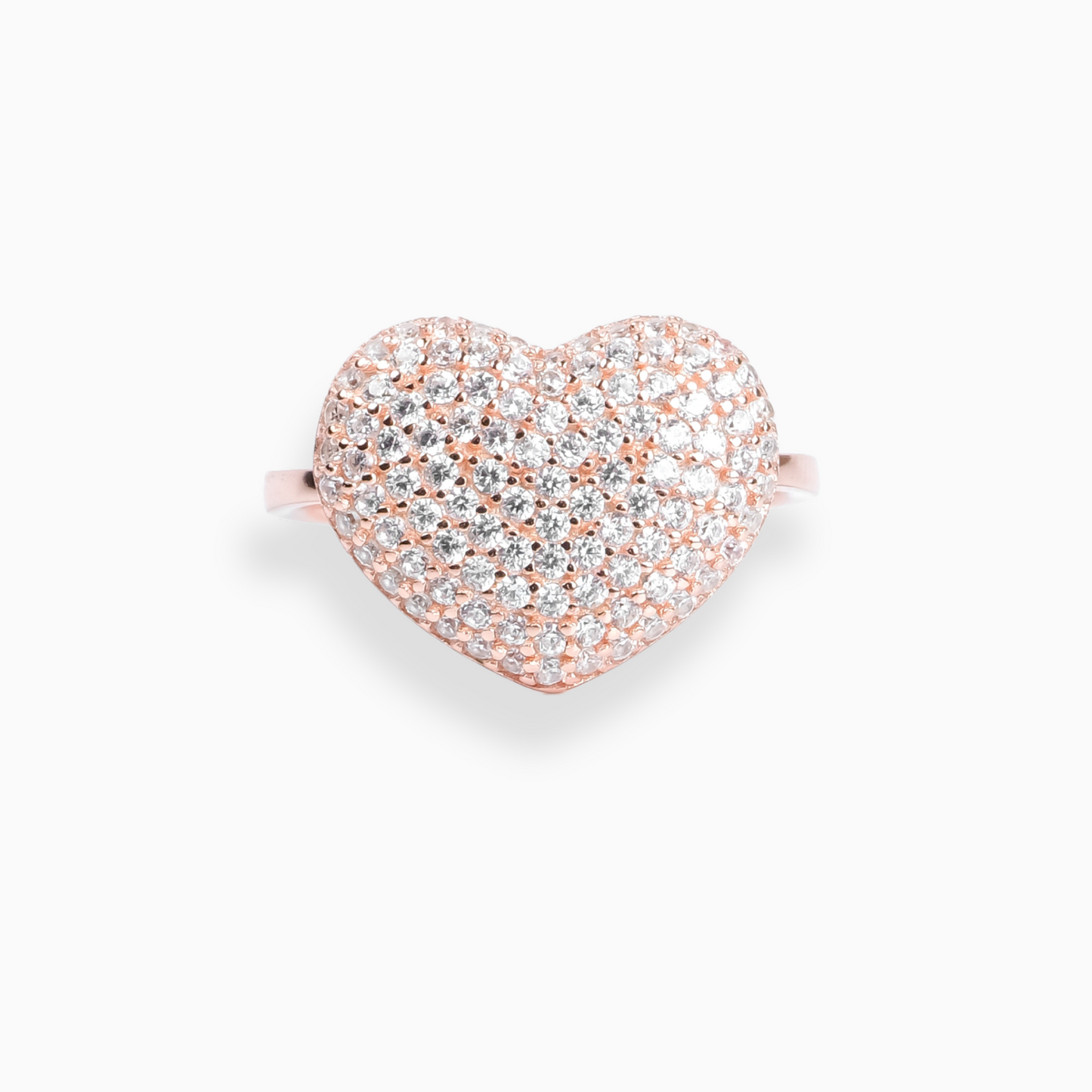 Womens Rose Gold Heart Shaped Ring