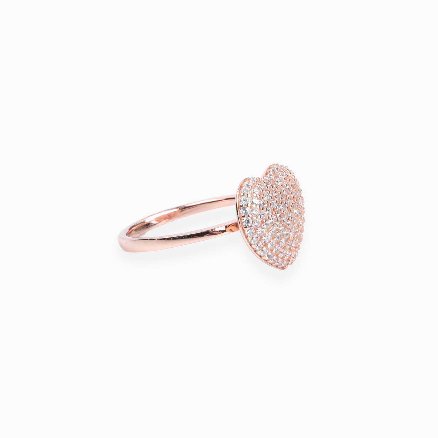 Womens Rose Gold Heart Shaped Ring